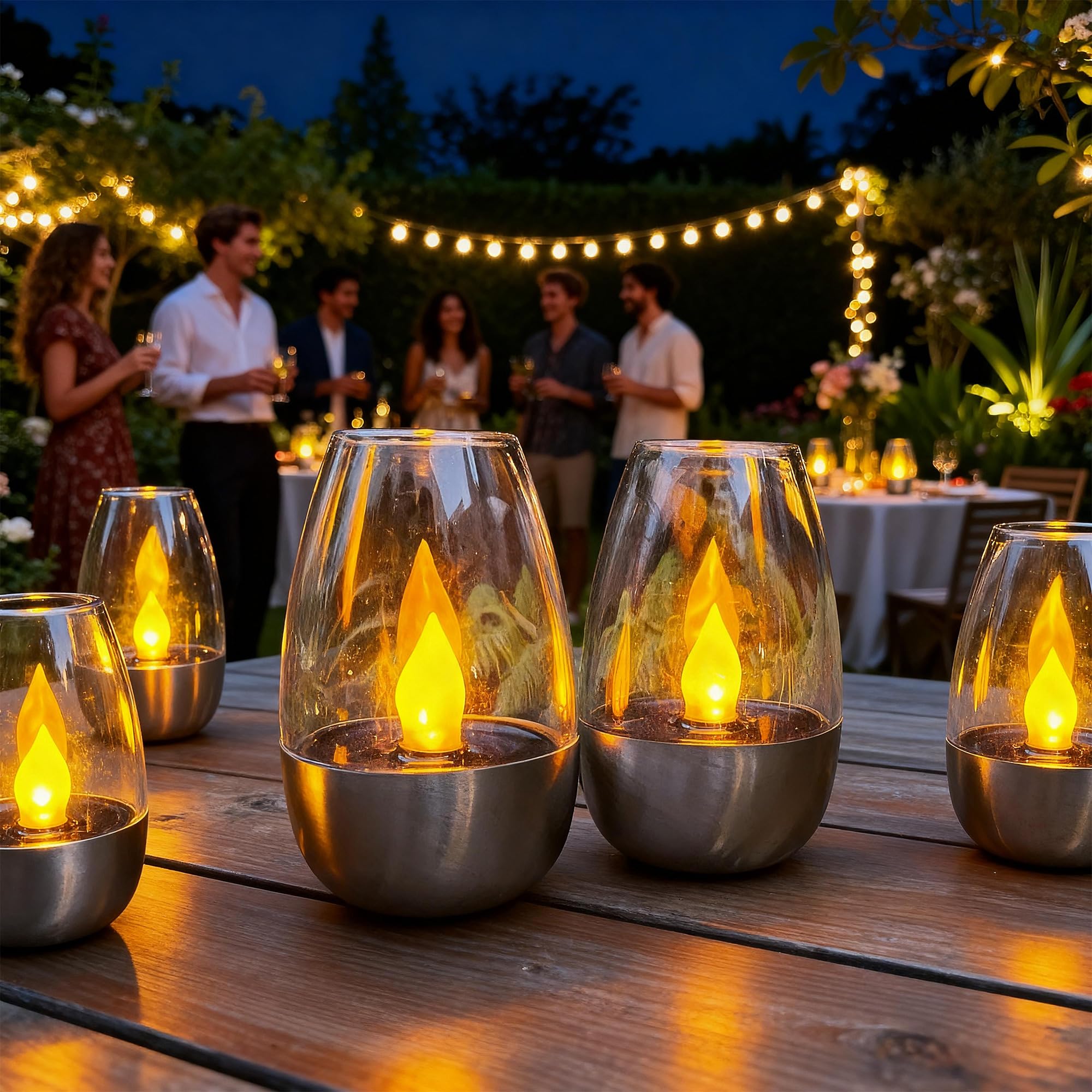 Amazon.com: Solar Tea Lights Outdoor Waterproof , Candle 6 Pcs